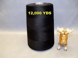 Tex 60 Black Sewing Thread Poly Core Cotton Wrap 12000 yd Military - Picture 1 of 5