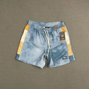 VANS Board Shorts Mens Small Relaxed Fit Blue Abstract Surfer Beach Skater Swim - Picture 1 of 9