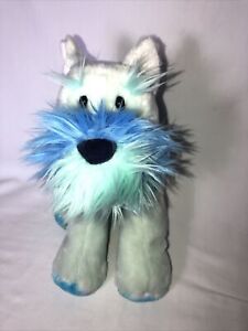 Aurora Bright Fancies Schnauzer Dog Plush Blue Tie Dye Rainbow 12" Stuffed