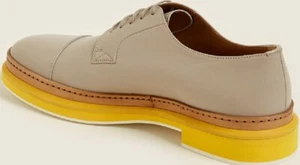 New CLERGERIE Beige Animah Trendy Yellow Trim Oxford Derbys Italy Size 41 ($565) - Picture 1 of 10