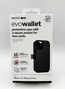 Tech21 iPhone 12/12 Pro Hygienic Protection EvoWallet Case Black - Picture 1 of 14