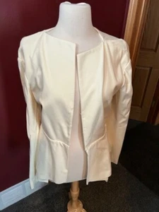 Sonia Speciale NWT Women's Off White Peplum Jacket Sz 42 - Picture 1 of 2