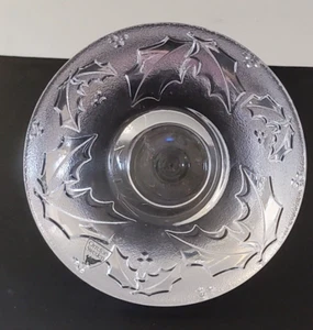 Orrefors Sweden Crystal Holly Votive Holiday Tea Candle B41-8233 - Picture 1 of 12