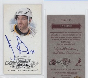 2008-09 Upper Deck Champ's Mini Signatures Red Back JP Dumont #CS-JP Auto