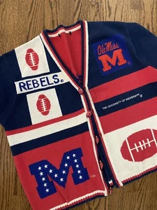 Vtg Ole Miss Rebels University Of Mississippi GROVE Ugly Christmas Sweater XL - Picture 1 of 5