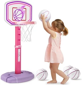 Kleinkind Basketballkorb, verstellbares Basketballtor mit 4 Bällen für Kinder - Bild 1 von 7