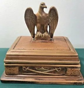 Collectible Rectang Ceramic Box With Eagle Jewelry Box - 5" T X 5.25" W X 4"D - Picture 1 of 12