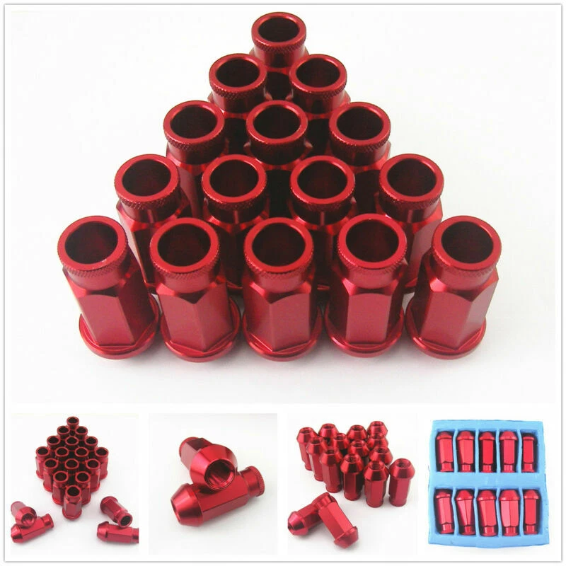 Juego de 20 tuercas de rueda sintonizador de aluminio rojo M12 x 1,5 mm para Mitsubishi Mazda Foto 1 de 3