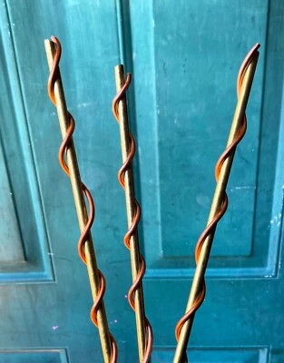 Bobina de electrocultivo de cobre y latón (paquete de 5) - Antena de jardín estacas para plantas Foto 1 de 2
