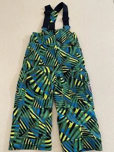 Obermeyer Snow Pants Sz 4 Green Yellow Black Bib Overall Pants i grow - Picture 1 of 7