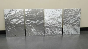 Meatal wall art silver déco Original Abstract Art Home Decor entryway art work - Picture 1 of 4