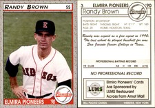 Randy Brown 1990 Pucko Elmira Pioneers #3 Card *AutographDen*
