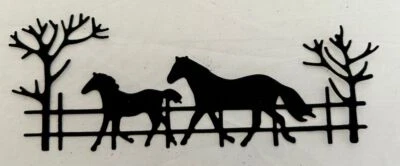 Troquelados de caballo * Dos caballos * Juego de doce * Cartulina negra Foto 1 de 3