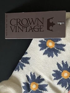 Crown Vintage 5 Pairs Women’s One Size Beautiful Prints & Stripes Socks. NWT - Picture 1 of 7