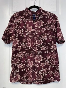 Tommy Bahama Maroon Floral Beach Button Up Collar Shirt Men’s Size: M - Picture 1 of 12