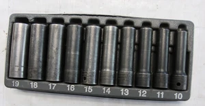 Snap On 10pc 1/2" Drive Metric Deep Impact Socket Set 310SIMMYA - Picture 1 of 8
