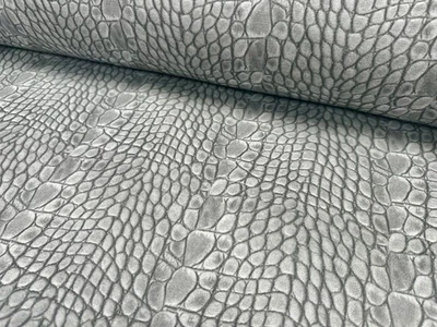 Grey Snake Skin Digital Print Cotton Fabric Dragon Scale Upholstery 140cm Wide - Image 1 of 4