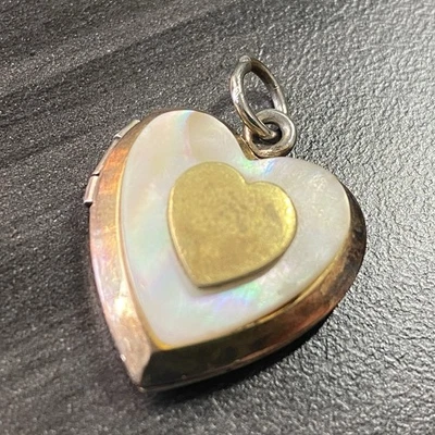 Medallón Corazón De Colección Esterlina y Madreperla - Medallón/colgante MOP Esterlina Foto 1 de 4