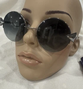 AUTHENTIC FENDI Sunglasses 0243/S 51mm Silver Black Irregular Round Grey Rimless - Picture 1 of 16