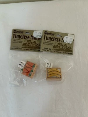 Darice Timeless Minis Caja de Madera Zanahorias Plátanos 1-3/8" x 1" Artesanía Casa de Muñecas NUEVO Foto 1 de 4