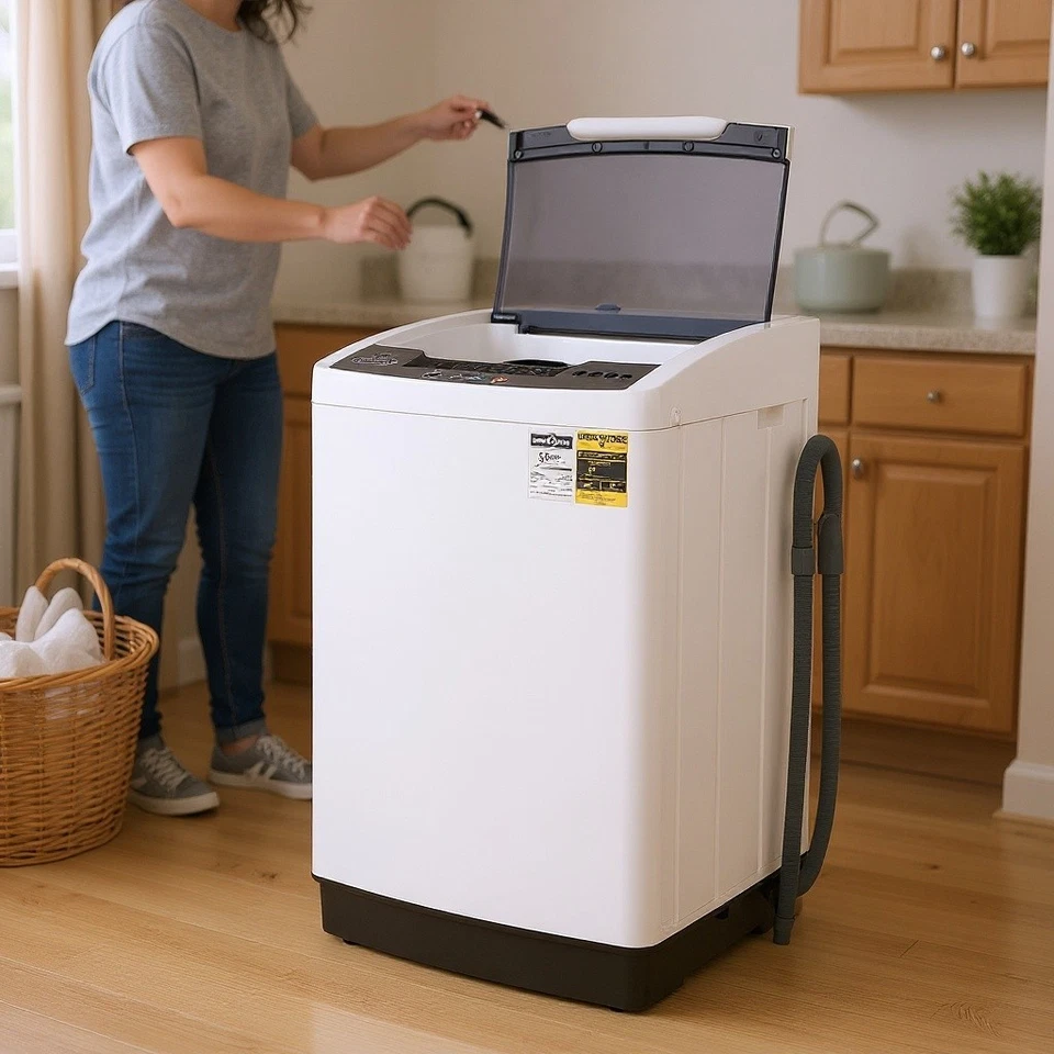 Портативная полностью автоматическая стиральная машина компактная мощная стиральная машина емкостью 20 фунтов - Изображение 1 из 4