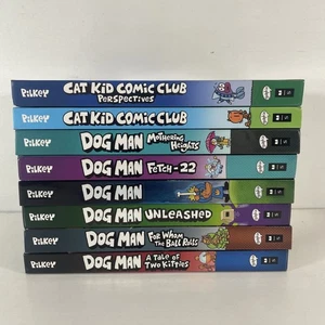 Lot of 8 Dog Man Books by Dav Pilkey Hardcover Set Books EUC - Bild 1 von 2