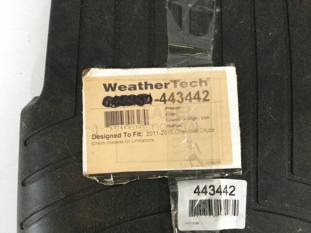 Forro de piso WeatherTech para Chevrolet Cruze 2011-2015 - segunda fila, negro Foto 1 de 1