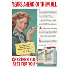 1953 Chesterfield Cigarettes: Rhonda Fleming Vintage Print Ad