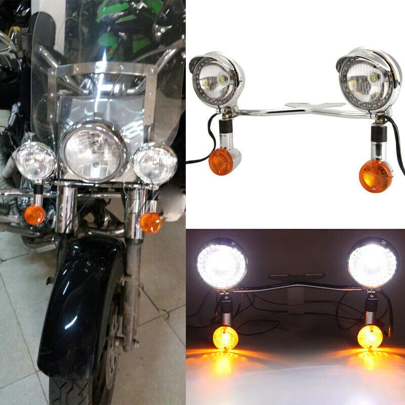 Luz de punto de señal de giro de barra de paso para Kawasaki VN Vulcan 1500 1600 1700 Nomad Foto 1 de 4
