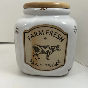 Farm Fresh Country Style Distressed Kitchen Storage Jar - Picture 1 of 8