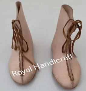 Viking Leather Lace Boots pair Leather Lace Fasten Footwear Pair New - Picture 1 of 12