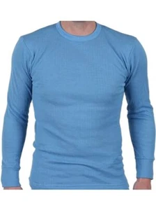 The Hot Stuff Co Thermal Brushed Long Sleeve T-Shirt 0.45 Tog -Blue - Picture 1 of 3