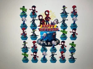 (C113) 25pc SPIDEY AND HIS AMAZING FRIENDS CAKE TOPPER for birthday party - Picture 1 of 12