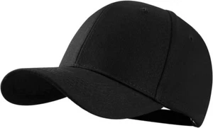 SPORTS CAP | Mens Womens Unisex Black 6 Panel Classic Adjustable | Adult M-L - Picture 1 of 5