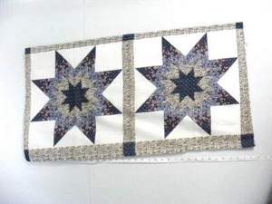 Cheater Quilt Top Material By The Yard,89" X 17 1/2","Starlast Navy & Burgundy" - Picture 1 of 1