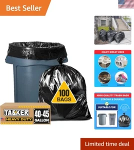 Durable 45 Gallon Trash Bags with Extra Strength & Leak Protection - Pack of 100 - Picture 1 of 11