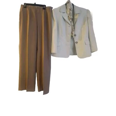Colecciones para Le Suit Conjunto de Traje Blazer Chaqueta/Bufanda y Pantalones Blazer de 3 Piezas. Talla 6P Foto 1 de 4