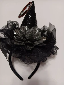 Spooky Deluxe Decorated Mini Witch Hat on headband NWT - Picture 1 of 18