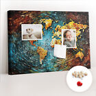 Pinboard Memo School Corkboard with 100 Pcs Pins 120x80 cm - Chaos world