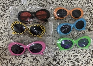 6 Oval Retro Mod Thick Frame Round Lens Sunglasses Girls Kids Boys - Picture 1 of 2