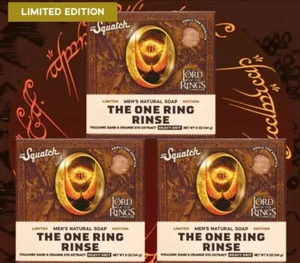 Paquete de 3 jabones en barra de enjuague Dr. Squatch The One Ring**Edición limitada**Musk Of Mordor* - Imagen 1 de 3