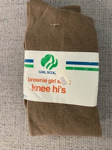 Brownie Girl Scouts Knee Hi's socks size 9-11 Vintage - Picture 1 of 4