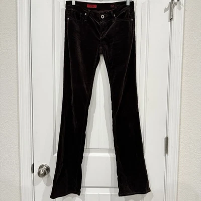 Pantalones AG Adriano Goldschmied para mujer 26R marrón pana acampanados hechos en EE. UU. Y2K retro Foto 1 de 4