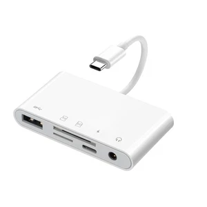 5 in 1 USB OTG Card Reader Adapter With Charging Por High-Speed Hub Adapter - Photo 1/12