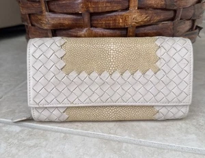 【RAR】Bottega Veneta Geldbörse Intrecciato Beige Gelb Leder Nappa Stachelrochen - Bild 1 von 12