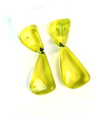 Brincos postais sobral Classicos Cusco transparente Chartreus Bead declaração feita por artista - Imagem 1 de 4