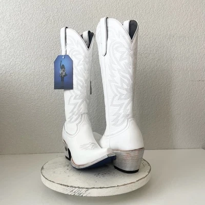 Botas de Vaquero Lane MEGAN MORONEY Smokeshow Para Mujer 9.5 Blanco Vaquera Occidental Alto Foto 1 de 4