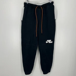 Jordan Sweatpants Men's Size M Black Drawstring Air Jumpman Logo Pockets - Picture 1 of 12