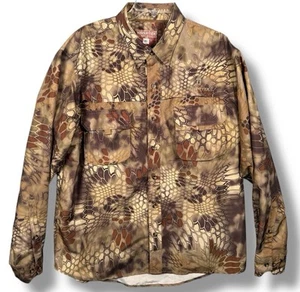 Mens Kryptek Highlander Camo Long Sleeve Button Up Shirt XL Hunting Camping - Picture 1 of 12