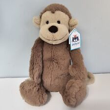 Jellycat Bashful Monkey Brown Soft Stuffed Animal Plush Medium 12" New with Tags